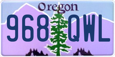 OR license plate 968QWL
