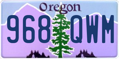 OR license plate 968QWM
