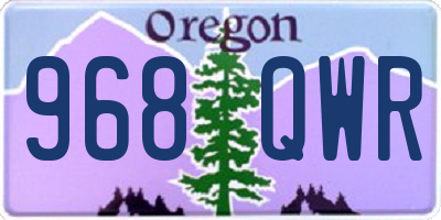 OR license plate 968QWR
