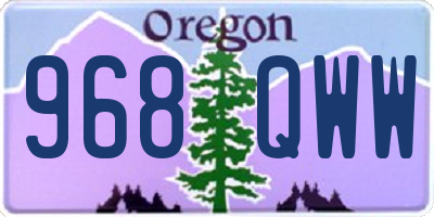 OR license plate 968QWW