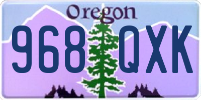 OR license plate 968QXK