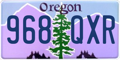 OR license plate 968QXR