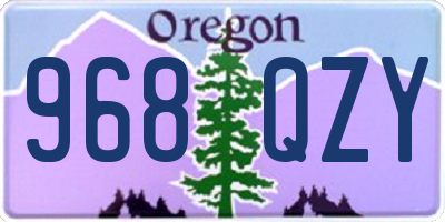 OR license plate 968QZY