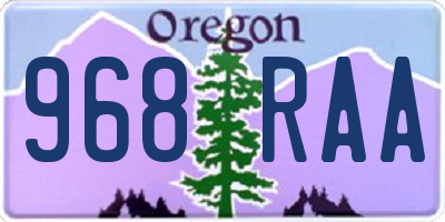 OR license plate 968RAA