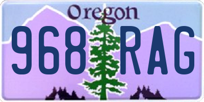 OR license plate 968RAG