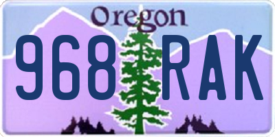 OR license plate 968RAK
