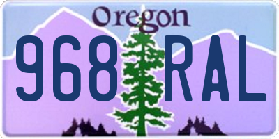 OR license plate 968RAL