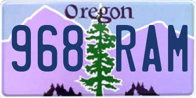 OR license plate 968RAM