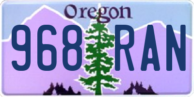OR license plate 968RAN