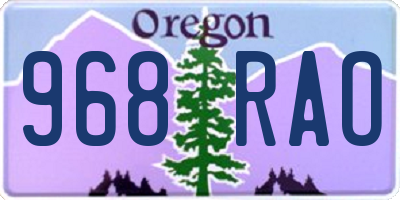 OR license plate 968RAO
