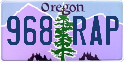 OR license plate 968RAP