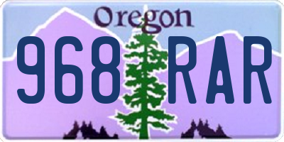 OR license plate 968RAR