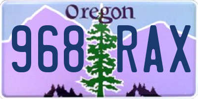 OR license plate 968RAX