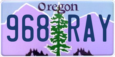 OR license plate 968RAY