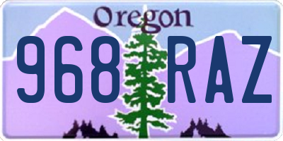 OR license plate 968RAZ