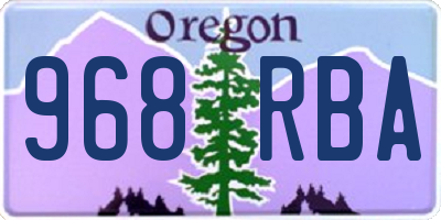 OR license plate 968RBA