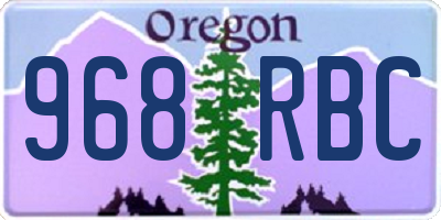 OR license plate 968RBC