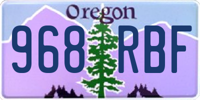 OR license plate 968RBF
