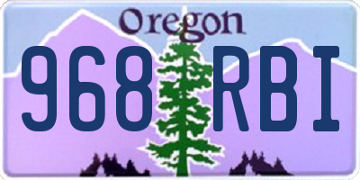 OR license plate 968RBI