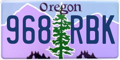 OR license plate 968RBK