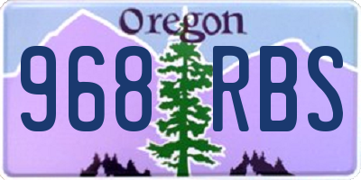 OR license plate 968RBS