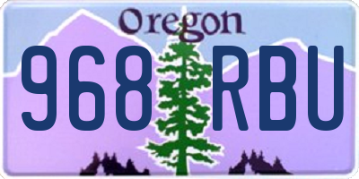 OR license plate 968RBU