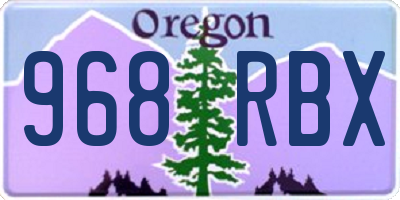 OR license plate 968RBX