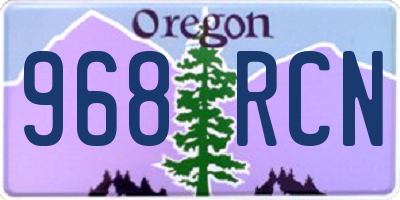 OR license plate 968RCN
