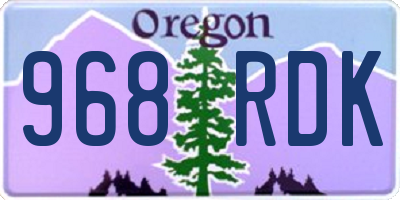 OR license plate 968RDK