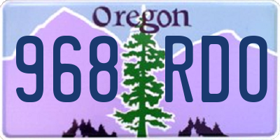 OR license plate 968RDO