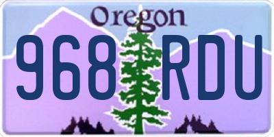 OR license plate 968RDU