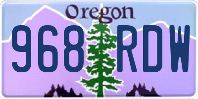 OR license plate 968RDW