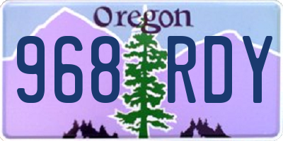 OR license plate 968RDY