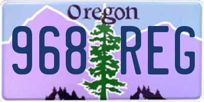 OR license plate 968REG