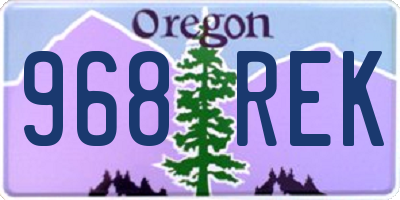 OR license plate 968REK
