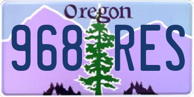OR license plate 968RES