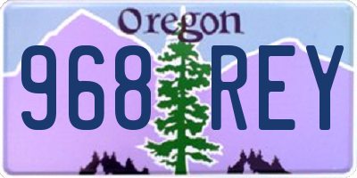 OR license plate 968REY