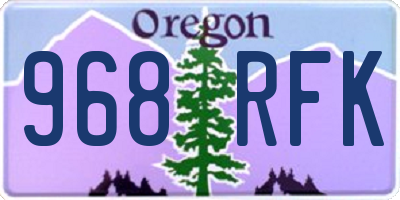 OR license plate 968RFK