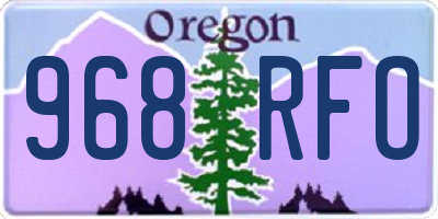 OR license plate 968RFO