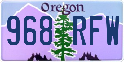 OR license plate 968RFW