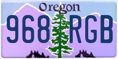 OR license plate 968RGB