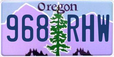 OR license plate 968RHW