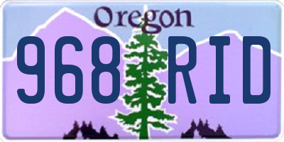 OR license plate 968RID