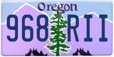 OR license plate 968RII