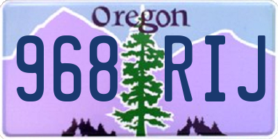 OR license plate 968RIJ