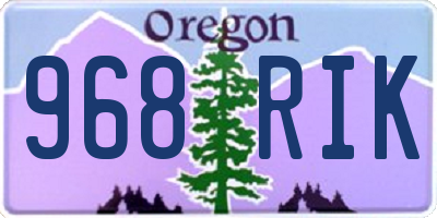 OR license plate 968RIK
