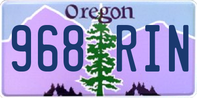 OR license plate 968RIN