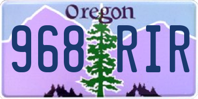 OR license plate 968RIR