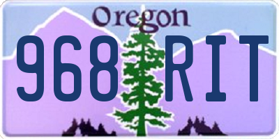 OR license plate 968RIT