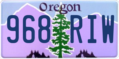 OR license plate 968RIW